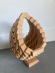 Mid Century Cedar Wood Teardrop Fruit Basket Geometric Wooden Block Vintage Rare. Fixed Price $5.00.