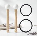 Nuanchu 4 Pcs Crystal Singing Bowl Mallet Striker Natural Wood, Black. Fixed Price $15.00.