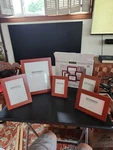 Melannco Set Of 5 Cherry Finish Wood Photo Frames New In Box. Fixed Price $21.95.