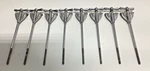 Set Of 8 Ludwig Club Date Bass Drum Tension Rods And Claws Chrome 7 5/8 Length. Fixed Price $99.99.