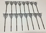Set Of 16 Ludwig Club Date Bass Drum Tension Rods And Claws Chrome 7" Length. Fixed Price $149.99.