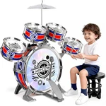 M Sanmersen Light-up Kids Drum Set 5-piece Toddler Beginner Kit With Stool. Fixed Price $46.32.