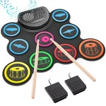 Electronic Drum Set Roll Up 9 Pad Kit With Speaker Headphones Sticks. Fixed Price $72.00.