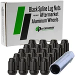 Black M12x1.25 Lug Nuts For Aftermarket Wheels - Closed End Spline Tuner 34mm. Fixed Price $98.40.