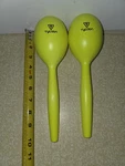 (2) Maracas 10inch Large Wood Rumba Shakers Tycoon Percussion, High Vis Yellow. Fixed Price $7.99.