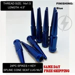 24 Blue 14x1.5 Spline Spike Lug Nuts For Chevy Gmc Silverado Sierra 1500 + Key. Fixed Price $69.99.