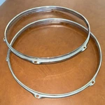 Pearl Drum Hoops Tom Triple Flanged 14" 6-lug Pair Chrome. Fixed Price $18.97.