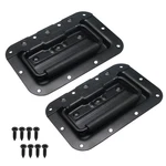 Bonsicoky 2 Pcs 6.34" Recessed Spring Loaded Handle With Rubber Pcs, Black. Fixed Price $19.14.