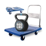 Foldable Push Cart Dolly 660 Lbs, Capacity Heavy Duty Moving Platform Trucks .... Fixed Price $96.82.