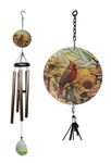 Nature Red Cardinal Bird Colorful Art Glass Hanging Wind Chime With Metal Rods. Fixed Price $29.99.
