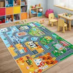 Car Rug Play Mat For Kids Toy Cars, 4' X 5' Town City Track Road Carpet, Non-sli. Fixed Price $63.57.