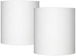 Set Of 2 Tall Drum Lamp Shades White Medium 14x14x15 Spider With Harp And Finial. Fixed Price $179.98.