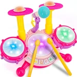 Pink Drum Set For Girls Toddler Musical Instrument Kit. Fixed Price $79.99.