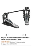 Mapex Falcon Double Bass Drum Pedal Chain-drive. Fixed Price $365.00.