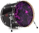 Vinyl Decal Skin For 26" Bass Kick Drum Heads Twisted Garden Purple And Hot Pink. Fixed Price $47.95.