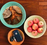 New Fairtrade 3 African Swaziland Baskets Turquoise Orange Cream Nice! Africa. Fixed Price $24.88.