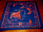 Vintage Cowboy Western Circle K Bandana 1920s 30s ? Fast To Wash Rare Blue 22x23. Fixed Price $89.99.