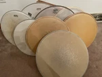Gretsch And Remo Used Drum Head Lot Vintage With Multiple Calf Skins Rare. Fixed Price $175.00.