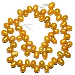 Np388 Dark Yellow 8mm - 10mm Top-drilled Rice Cultured Freshwater Pearl Beads. Fixed Price $4.07.