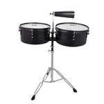 Glarry Percussion 13 In 14 Timbales Drum Set With Stand Cowbell Black. Fixed Price $144.74.